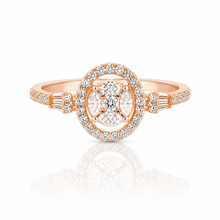 Rose Gold Halo Oval Shape Ring