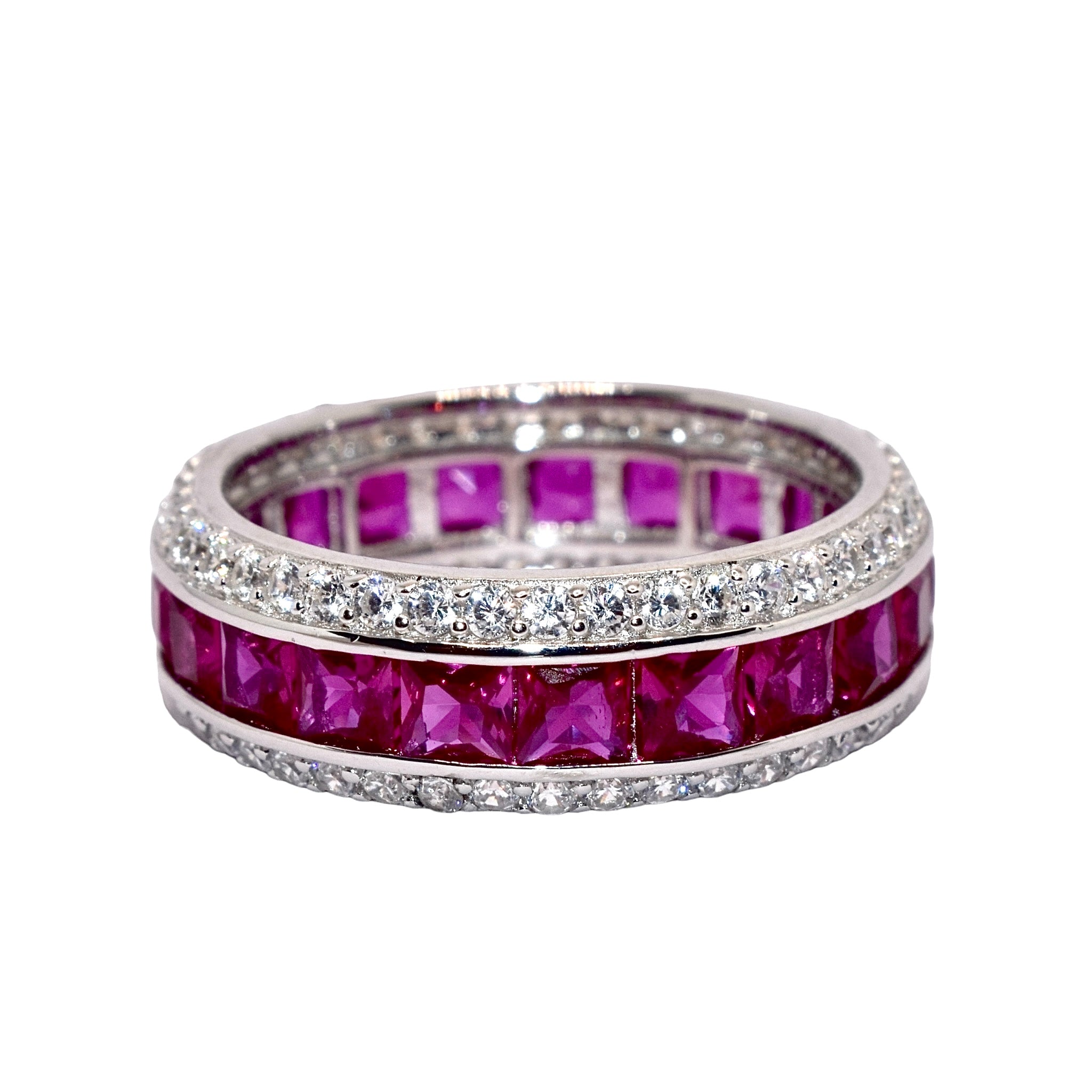 Ruby Coloured Band Ring