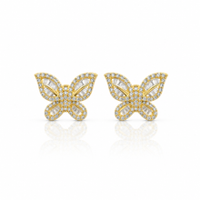 92.5 Silver Gold Plated Butterfly Shape Studs