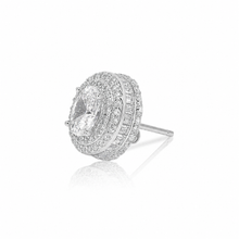 Double Halo Oval Studs