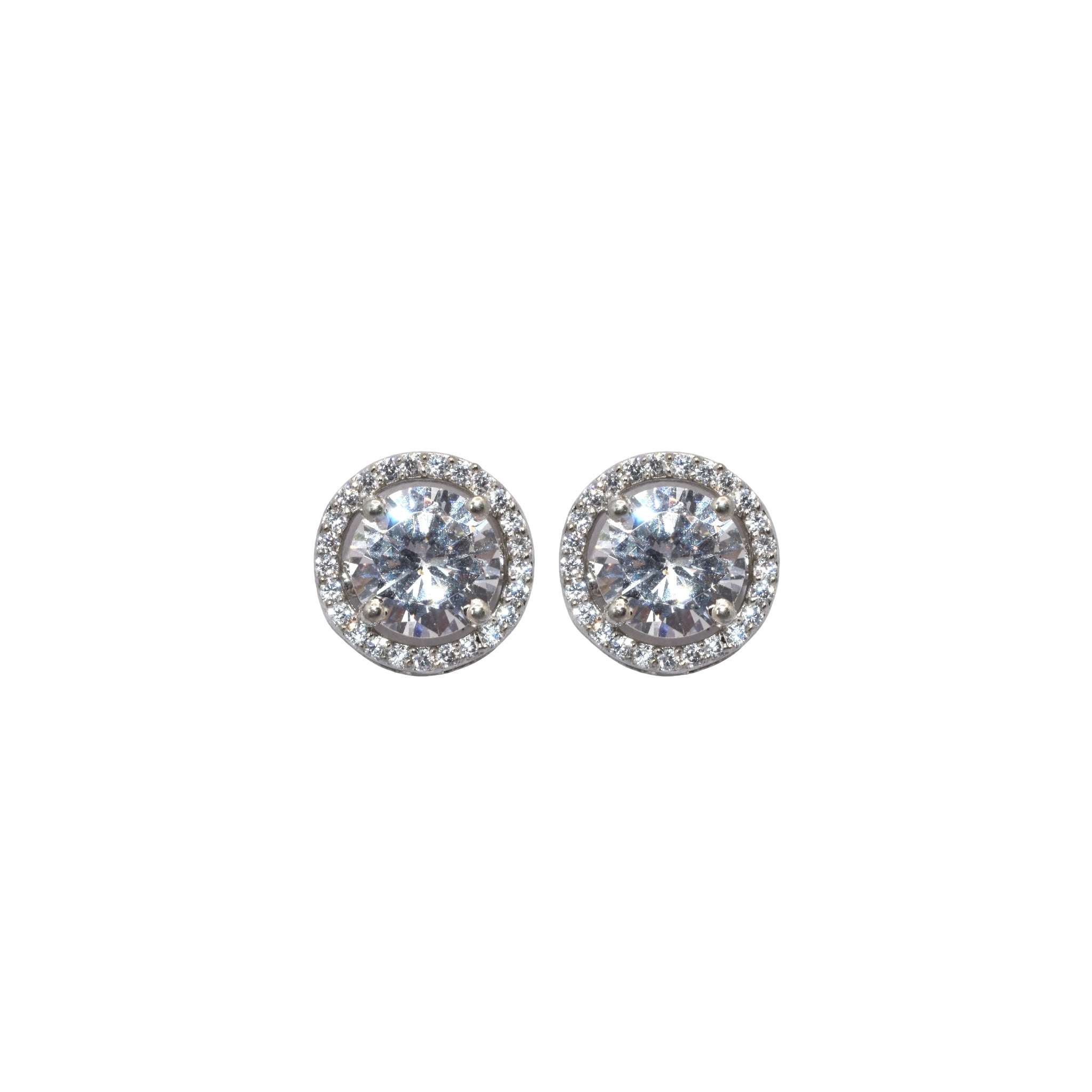 Large Halo Solitaire Studs