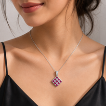 Ruby Coloured Chain Pendant