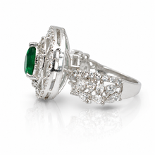 Emerald Coloured Pear Ring