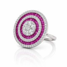Ruby Coloured Baguette Ring