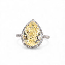 Ice Stone Yellow Coloured Pear Shape Ring