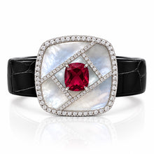 Ruby Coloured Radiant Cut Bracelet