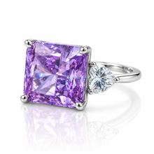 Tri Stone Violet Coloured Ring