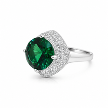 Halo Emerald Coloured Ring