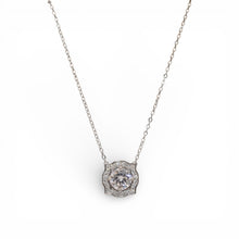 Halo Solitaire Moissanite Chain Pendant