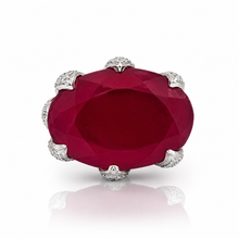 Ruby Coloured Oval Shape Ring