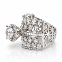 Halo Solitaire Cocktail Ring
