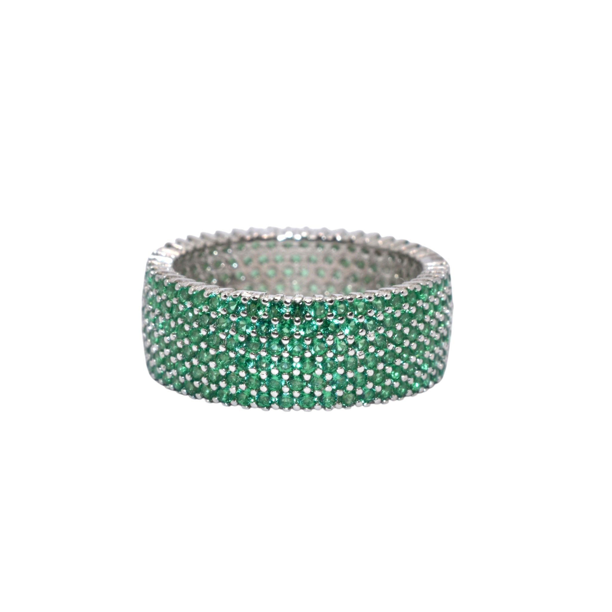 Emerald Coloured Band Ring