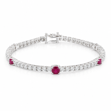 Ruby Coloured Solitaire Bracelet