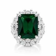 Emerald Coloured Cocktail Ring
