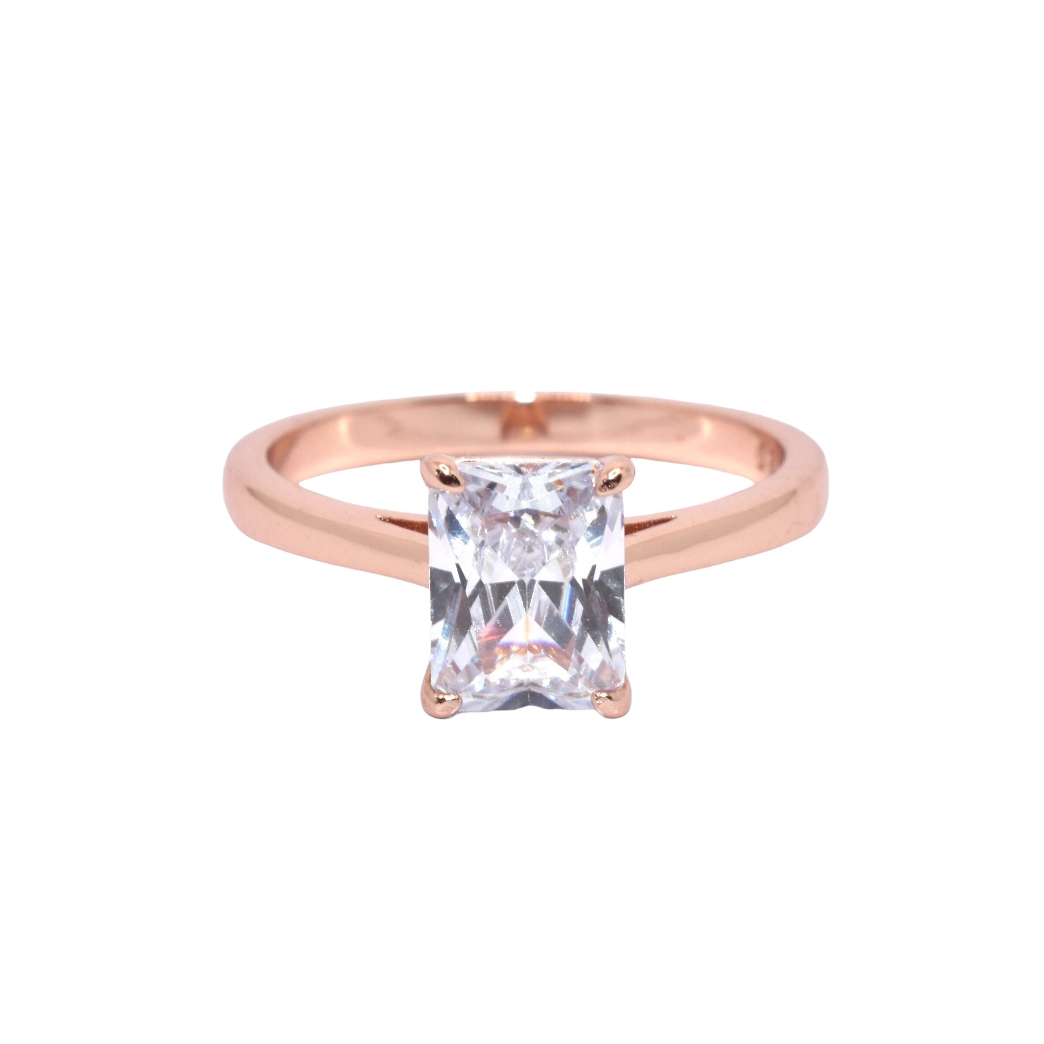 Rose Gold Emerald Cut Ring