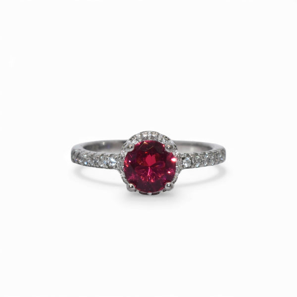 Coloured Solitaire Rings Ruby Coloured Solitaire Ring – Silver Attractions