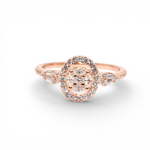 Rose Gold Halo Oval Shape Ring