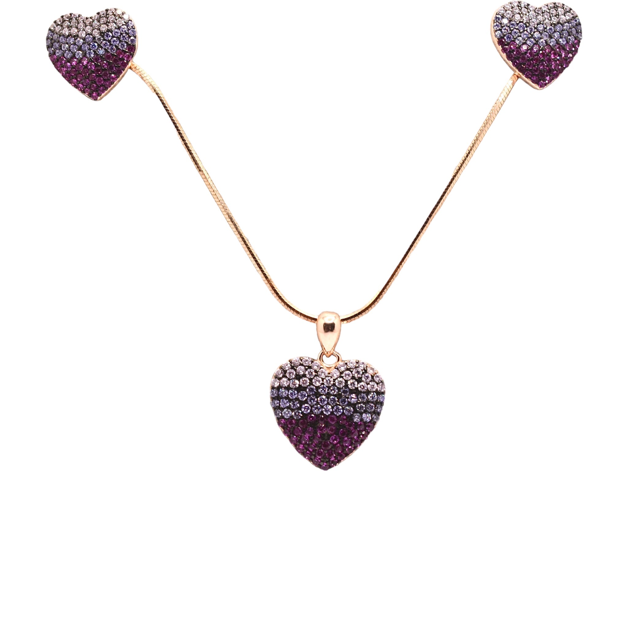 Rose Gold Heart Shape Chain Pendant