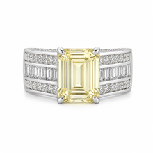 Topaz Coloured Emerald Cut Ring