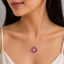 Ruby Coloured Marquise Chain Pendant