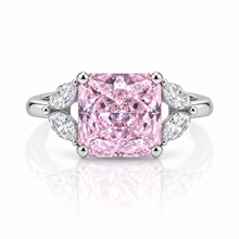 Anna Pink Coloured Cushion Cut Ring