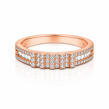 Rose Gold Halo Solitaire Dual Set Ring