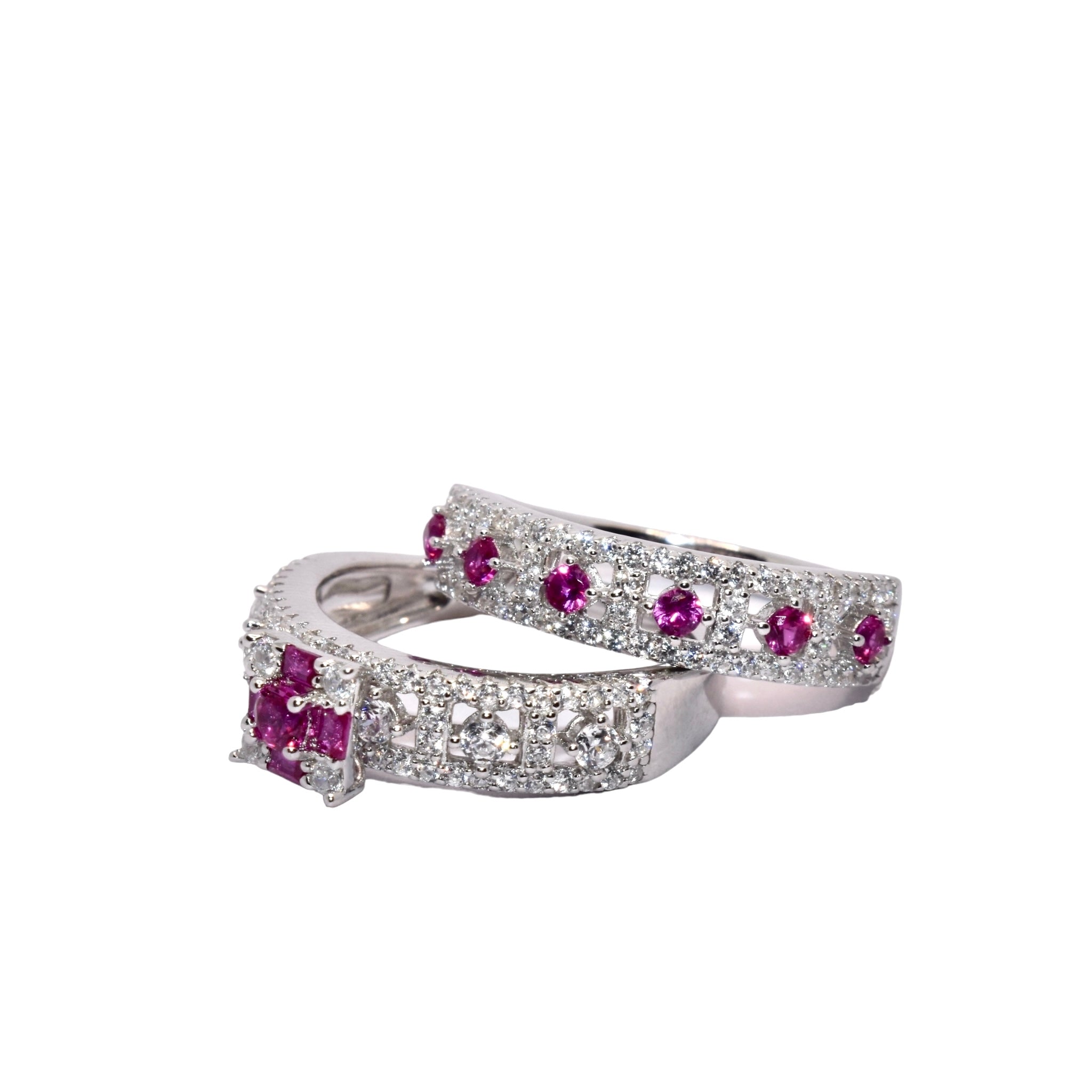 Ruby Coloured Dual Set Ring