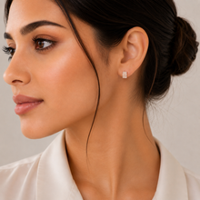 Rose Gold Emerald Cut Studs