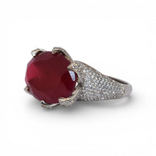 Ruby Coloured Oval Shape Ring