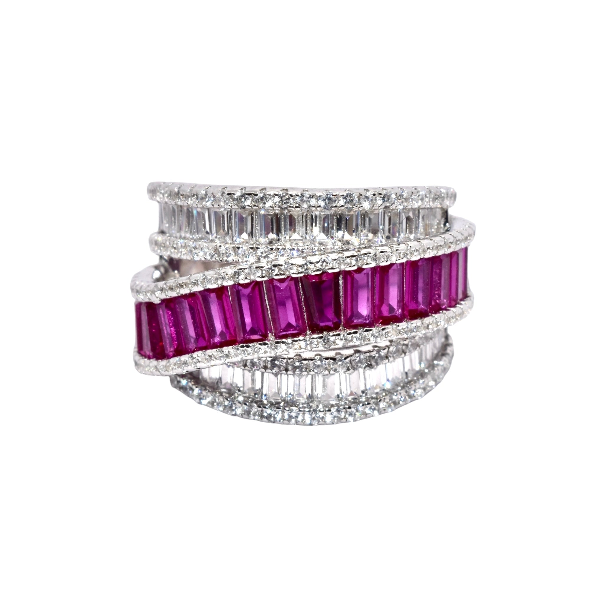 Ruby Baguette Cocktail Ring