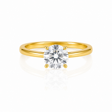 Gold Coloured Solitaire Ring