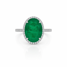 Emerald Coloured Oval Ring