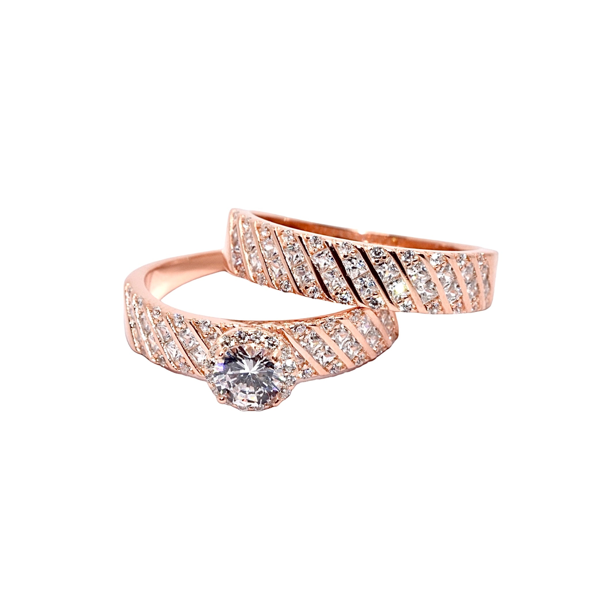 Rose Gold Halo Solitaire Ring