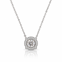 Halo Solitaire Moissanite Chain Pendant