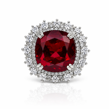 Ruby Coloured Emerald Cut Ring