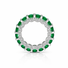 Emerald Coloured Oval Band Ring