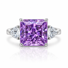 Tri Stone Violet Coloured Ring