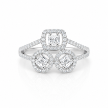 Halo Solitaire Emerald Cut Ring