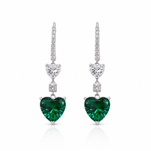 Emerald Coloured Heart Shape Earring