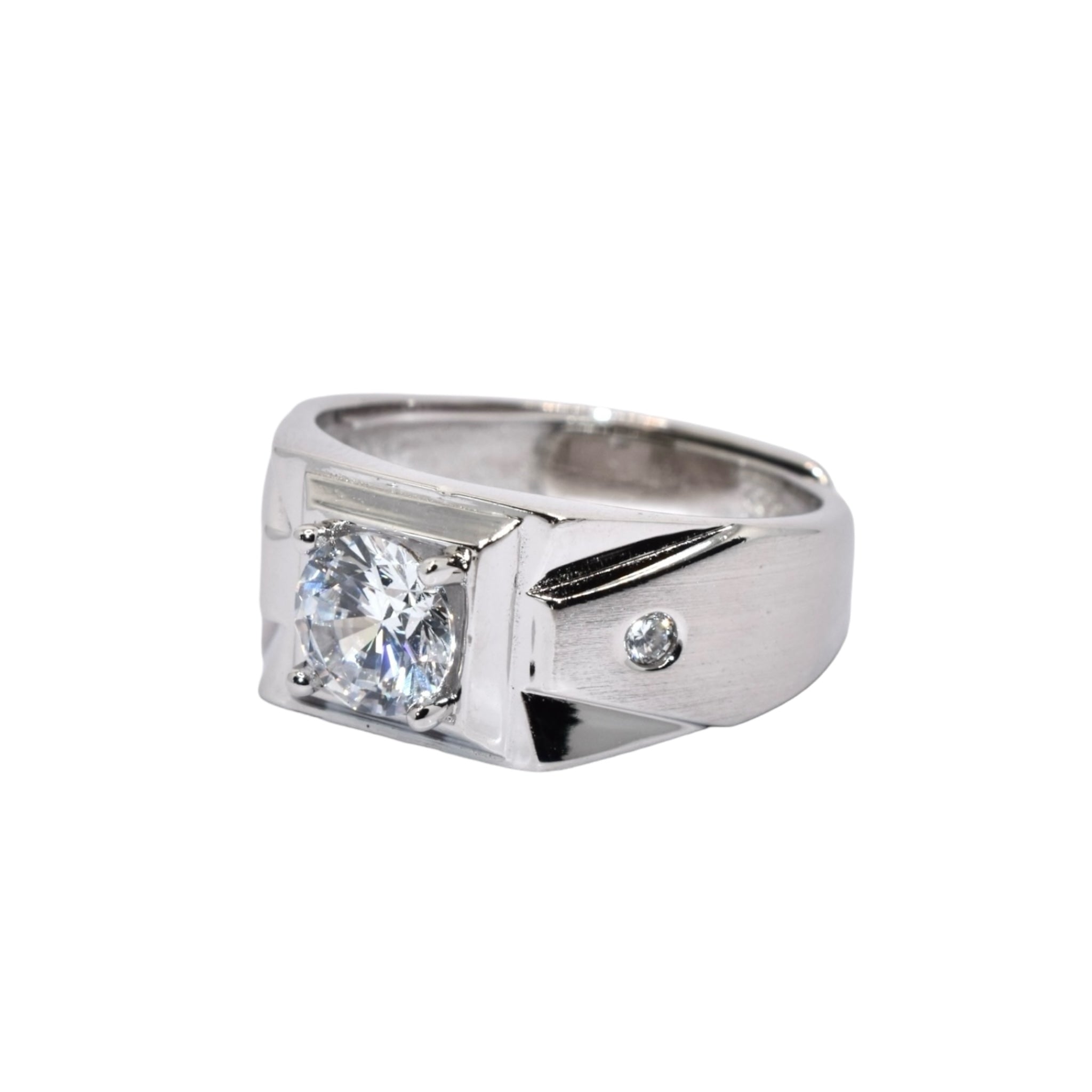 Adjustable Men's Solitaire Ring