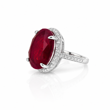 Ruby Coloured Oval Shape Ring