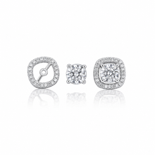 2 in 1 Cushion Cut Studs