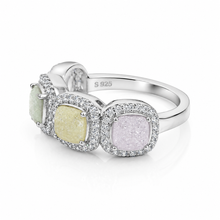 Pastel Coloured Cushion Cut Ring