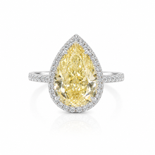 Ice Stone Yellow Coloured Pear Shape Ring