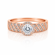 Rose Gold Halo Solitaire Ring