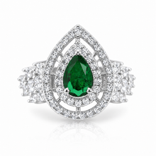 Emerald Coloured Pear Ring