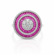 Ruby Coloured Baguette Ring