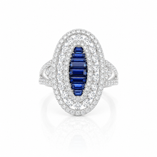 Sapphire Coloured Baguette Ring