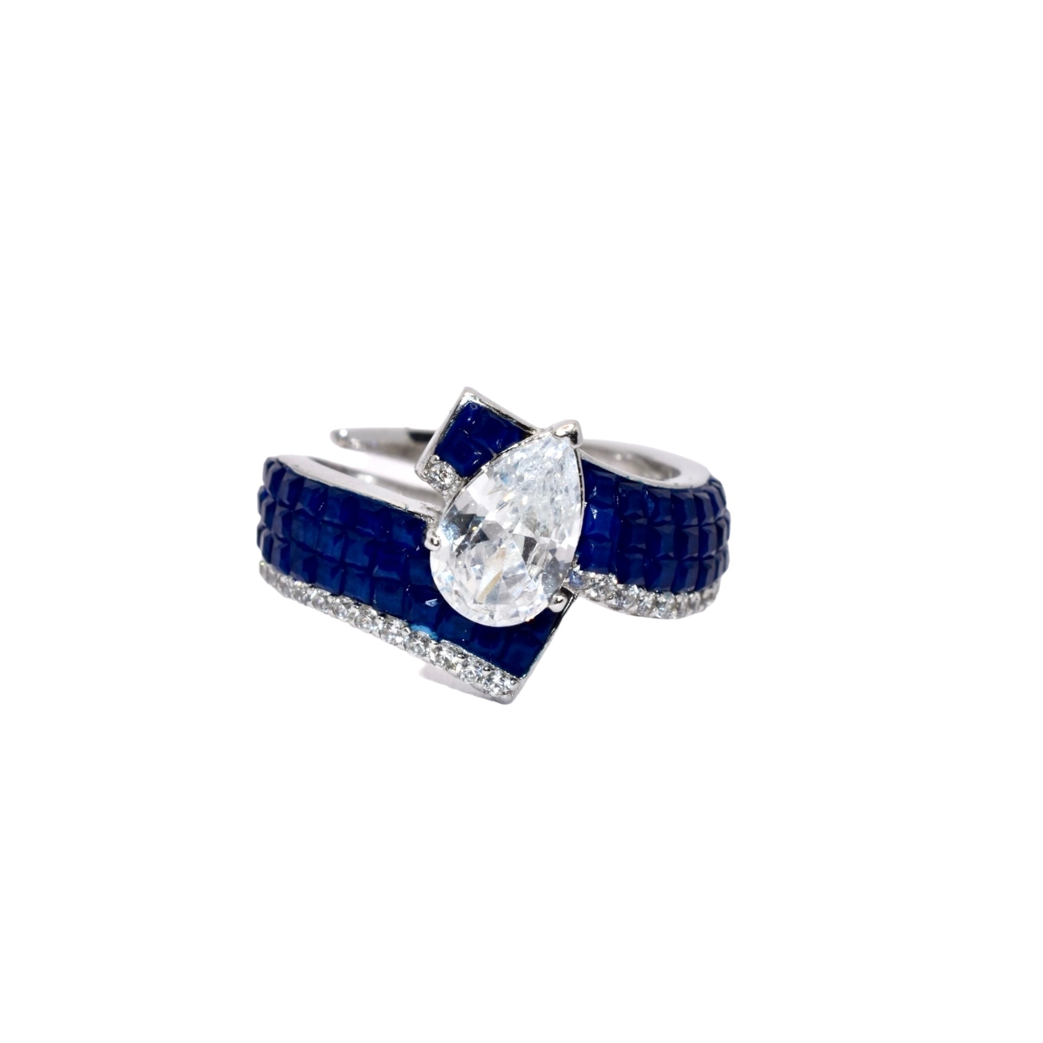 Sapphire  Coloured Pear Ring