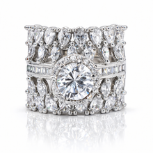 Halo Solitaire Cocktail Ring